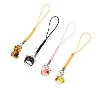 Yardwe Portachiavi a Forma di Gatto della Fortuna 4 Pezzi Ciondoli Decorativi per Chiavi e Borse Portachiavi Fibbia Cartoon Piccoli e Resistenti Accessori Regalo per Amici e Famiglia