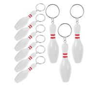 Yardwe Portachiavi Bowling 9 Pezzi Bianco in Plastica e Metallo