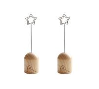 Yardwe Portamemo 2 Pezzi con Clip Metallo e Base Legno Beige, Design Dinosauro Resistente e Riutilizzabile per Foto da Tavolo e Appunti, per Scrivania e Shower