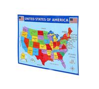 Yardwe Poster Mappa degli Stati Uniti per L’apprendimento della Geografia, Materiale Scolastico Stampa UV Resistente, Mappa Murale Colorata per Scuola Materna e Aula Educativa