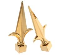 Yardwe Puntale Per Asta Della Bandiera in Acciaio 2 Pezzi, Accessori Per Asta Da Giardino Design a Punta, Terminale Resistente Per Recinzioni Ornamentali Da Esterno