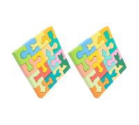 Yardwe Puzzle Educativo in Legno per Forme Geometriche, 2 Set di Giochi da Tavolo per Riconoscimento Forme e Apprendimento Collaborativo in Famiglia