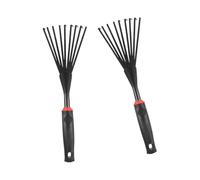 Yardwe Rastrello da Giardino a 9 Artigli con Manico Antiscivolo Ergonomico Set da 2 Pezzi per Foglie e Erbacce Attrezzo Manuale Portatile per Giardinaggio Esterno