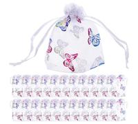 Yardwe Sacchetti in Organza Farfalla Dorata 50 Pezzi, Sacchetti Regalo Piccoli in Tulle, Design Unico, Materiale Gauze, per Showers e Confezioni Regalo
