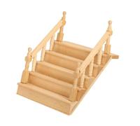 Yardwe Scala in Legno Miniatura Per Casa Bambole Con Corrimano Mobili Scala Giardino Fate Non Verniciato Micro Paesaggio