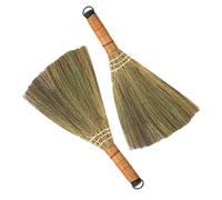 Yardwe Scopa per Pulizia Pavimenti e Scrivania, 2 Pezzi in Bambù Naturale, Utensile Manuale per Pulizie Domestiche