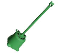 Yardwe Scopino WC a Forma di Rana con Manico Lungo Base Verde | Pp, Set da 1 Pezzo con Supporto, Setole Morbide, per Rientranze e Bordo del Wc