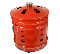 Yardwe Secchio Inceneritore in Smalto Rosso Robusto Aspetto Creativo per Bruciare Carta e Denaro, per Uso Domestico e Cerimoniale Stili multipli