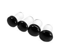 Yardwe Set 4pezzi Dilatatori per Orecchie in Vetro Nero Design Sicuro e Forma a Fungo, Espansori per Orecchie e Cartilagine per Occasioni Speciali e Uso Quotidiano