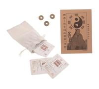 Yardwe Set Carte i Ching in Ottone per Iniziare 64 Esagrammi Monete Divinatorie per Feng Shui Oggetto da Collezione e Decorativo