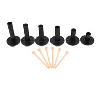 Yardwe Set di 6 Tee in Gomma per Tappetino da Golf con pioli - Supporto in Gomma per Tee per Campo Pratica, Guida e Allenamento, Kit di Supporto Nero per simulatore di Pratica (6 Misure)
