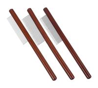 Yardwe Set Di Pettini Per Animali Domestici 3 in 1 Per La Toelettatura Di Cani e Gatti Robusto Manico in Legno Comodo Per Un Uso a Lungo Termine