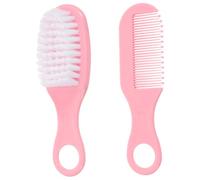 Yardwe Set Spazzola e Pettine da Massaggio Bambino Bambina Rosa, Kit per Igiene del Capello Bambino Bambina Bordi Arrotondati in Pp e Tpe, Antistatico per Cute Delicata e Stimolazione