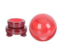 Yardwe Sfera di Cristallo Rossa Decorativa Base Elegante per Arredamento Casa, Facile da Esporre su Scrivania Ufficio o Soggiorno