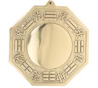 Yardwe Specchio Bagua in rame puro con design convesso, Feng Shui decorazione per porta per proteggere dall'energia negativa, specchio da parete dorato da 16 cm, per casa e ufficio