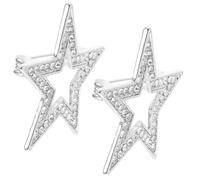 Yardwe Spilla a Stella a Cinque Punte in Lega di Zinco Argentata, Set da 2 Pezzi, Fermaglio per Mantelli e Spille da Bavero per Abiti da Donna, Accessori Leggeri per Cerimonie e Festa