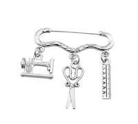 Yardwe Spilla da Macchina da Cucire e Forbice in Metallo Smaltato, Accessorio Decorativo per Abbigliamento a Tema Sarto, Originale per Stilisti e Appassionati di Cucito