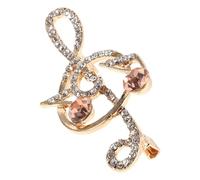 Yardwe Spilla Nota Musicale in Lega di Zinco con Cristalli per Donna Accessorio Decorativo per Giacca Cardigan e Abiti da Festa Design Artistico Placcato Argento Resistente