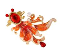 Yardwe Spilla Pesce Rosso Donna Strass, Gioiello Cinese Elegante per Matrimonio e Festa, Spille per Donne Regalo Compleanno Amiche Mamma