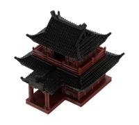 Yardwe Statua Padiglione da Giardino Miniatura Classica in Plastica Marrone | Decorazione per Bonsai e Terrario, Finitura Dipinta a Mano, Dettaglio Artigianale, per Studi e Micro Paesaggi