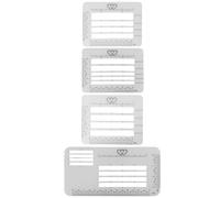 Yardwe Stencil per Buste Trasparenti 4 Pezzi Righello in Plastica Pp Ecologica Traslucida, Antiriflesso e Resistente, per Scrapbooking, Calligrafia e Cancelleria Scolastica, per Esercizi