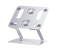 Yardwe Supporto Raffreddamento per Laptop sotto 17,3 Pollici in Lega di Alluminio con Ventole Doppie, Regolabile in Altezza, Base Ventilata per Notebook e Tablet