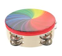 Yardwe Tamburello Arcobaleno Con Mano e Sonagli Doppia Strumento Percussione Portatile Per Ragazzo Ragazza Ragazza e Adulti Per Feste e Balli