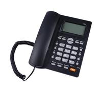 Yardwe Telefono Fisso da Casa e Ufficio Display Chiamate, Nero | Data e Settimana in Reale, Memoria Integrata, Plastica Nera, per Operatori e Call Center