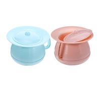 Yardwe Vasino Portatile per e Anziani Orinatoio da Comodino in Plastica Spessa con Coperchio Set 2 Pezzi Blu e Rosa Ergonomico Compatto e Facile da Trasportare per Viaggi e