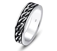 Yaresul Fede nuziale da uomo in argento Sterling 925, stile retrò, 6 mm, stile vintage, per anniversario, regalo di compleanno per padre, fratello, figlio, fidanzato, marito, taglia 7-14, Argento