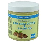 Yari, 100% Raw Natural Shea Butter & Argan Oil, crema corpo al burro di karité e olio di argan da 250 ml