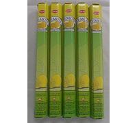 YARLIO Hem - 100 Bastoncini di incenso al Limone, 5 Confezioni da 20 Bastoncini