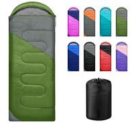 Yarmiene Sacco a Pelo 4 Stagioni-Adulti e Bambini, Sacco a pelo Compatto Ultraleggero per Campeggio ed Escursionismo, Sacco a Pelo da Campeggio Rettangolare Portatile,Verde+Grigio