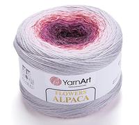 Yarn Art Fiori Alpaca 20% Alpaca 80% Acrilico Peso 250 Once Lunghezza 1028 Yards Multicolore Arcobaleno Crochet Inverno Filato Peso 2 Sport (408)