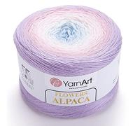 Yarn Art Fiori Alpaca 20% Alpaca 80% Acrilico Peso 250 Once Lunghezza 1028 Yards Multicolore Arcobaleno Crochet Inverno Filato Peso 2 Sport (405)
