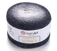 Yarn Art YarnArt Flowers Alpaca - 20% alpaca, 80% acrilico, peso 250 g, lunghezza: 940 metri, multicolore, arcobaleno, filato invernale per uncinetto, peso 2 Sport (Antico, 410)