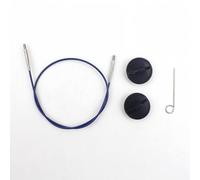 Yarn Ave Lykke - Cavi circolari intercambiabili in nylon per ferri da maglia, colore blu (120 cm se con punte IC da 12,7 cm)
