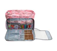 Yarn Storage Organizer, Lightweight Waterproof Bag, 3-Hole Design for Easy Access, Reinforced Handle for Crafters (14.17x5.91x7.48 Inches), Portable Knitting Tote