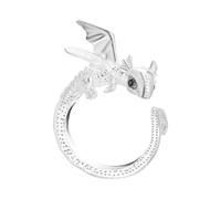 Yarn Tension Ring, Dragon Crochet Ring, Knitting Adjustable Fit, Lightweight Design, Crafting Self Build, Opening Adjustable, Family and Friends, 1 Piece, Alloy, Silver, Black
