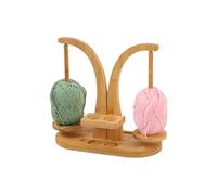 Yarn Winder, Wooden Crochet Roller, 11.22x5.67x8.27 Inches Rotating Double Spindles, Smooth Manual, Efficient Thread Organizer, for Women Men Craft Handwork Home Braiding Knitting Projects