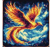 YarnAdventures animale 11CT Kit ricamo stampato,Uccello fenice,Kit per ricamo fai da te,set fatto a mano,per divano,regalo per arredamento casa,45x45cm