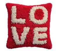 YarnAdventures Diy Kit Ganci Di Chiusura Per Adulti,Modello di lettera d'amore,Kit Gancio Di Chiusura Cuscino,Federa Cuscino Fodera Fare,Mestiere Di Ricamo,43x43cm