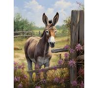 YarnAdventures Paesaggio agricolo Dipingere con i Numeri Adulti,Asino animale,Pittura a Olio Kit DIY Quadri da Dipingere Numerat,Decora la Casa Regalo,40x50cm senza cornice