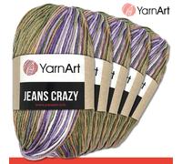 YarnArt 5x 50g Jeans Crazy Lana Con Gradiente Cotone & Poliacrilico 22 Colori