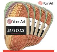 YarnArt 5x 50g Jeans Crazy Lana Con Gradiente Cotone & Poliacrilico 22 Colori