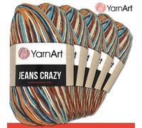 YarnArt 5x 50g Jeans Crazy Lana Con Gradiente Cotone & Poliacrilico 22 Colori
