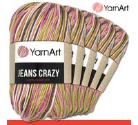 YarnArt 5x 50g Jeans Crazy Lana Con Gradiente Cotone & Poliacrilico 22 Colori