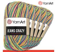 YarnArt 5x 50g Jeans Crazy Lana Con Gradiente Cotone & Poliacrilico 22 Colori