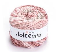 YarnArt Dolce Vita Filato - 100% micro poliestere, morbido filato di ciniglia per maglieria e uncinetto, 150 g, 260 m, peso medio, ideale per giocattoli di peluche, coperte e progetti accoglienti