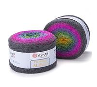 YarnArt Flowers Alpaca 2 x 250 Gr Rainbow Hook Winter Yarn 500 Gr 20% Alpaca - 80% Acrilico - Color:Multicolore 423